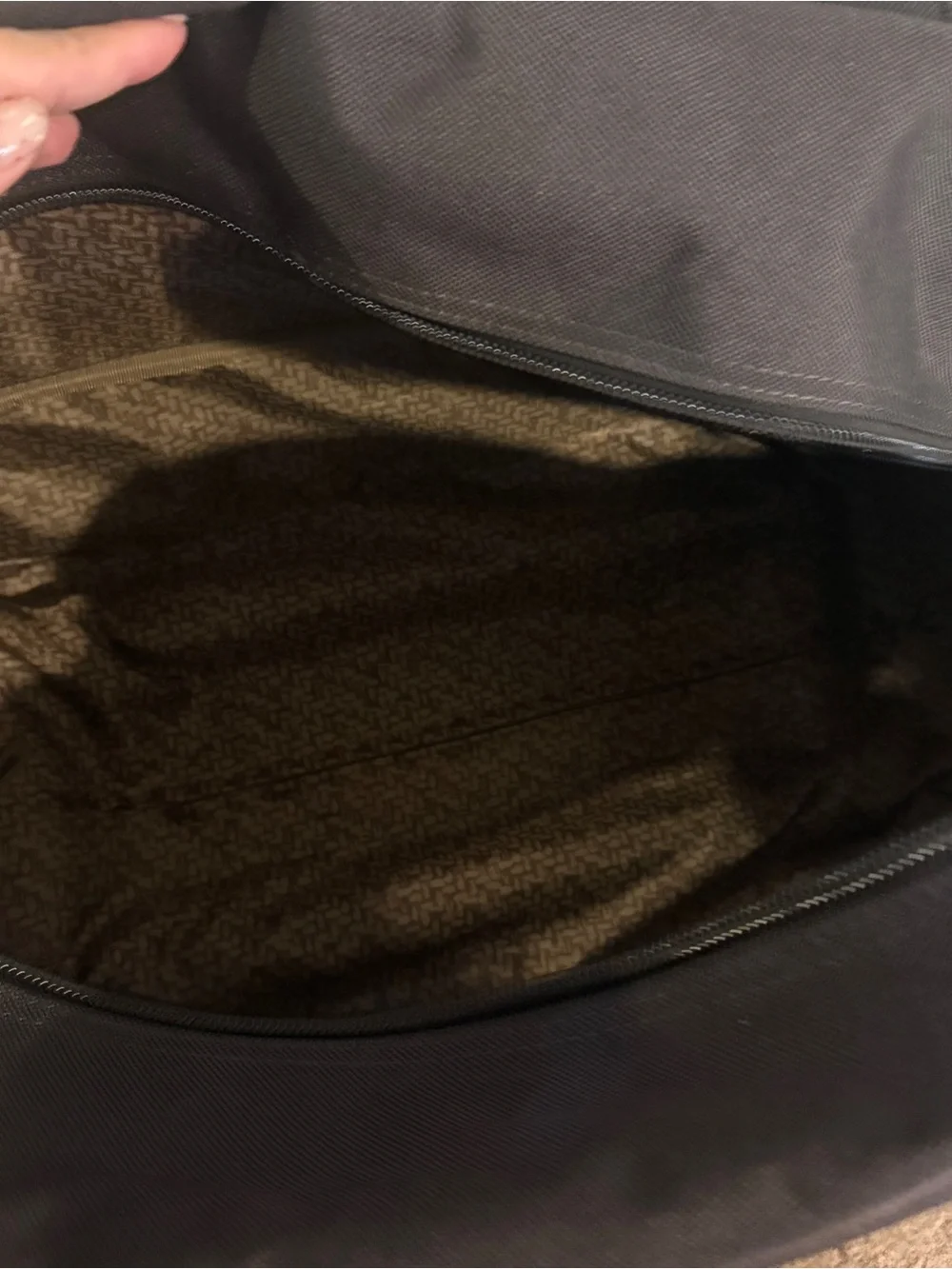 Tommy Bahama Dark Brown and Tan Rolling Travel Duffel